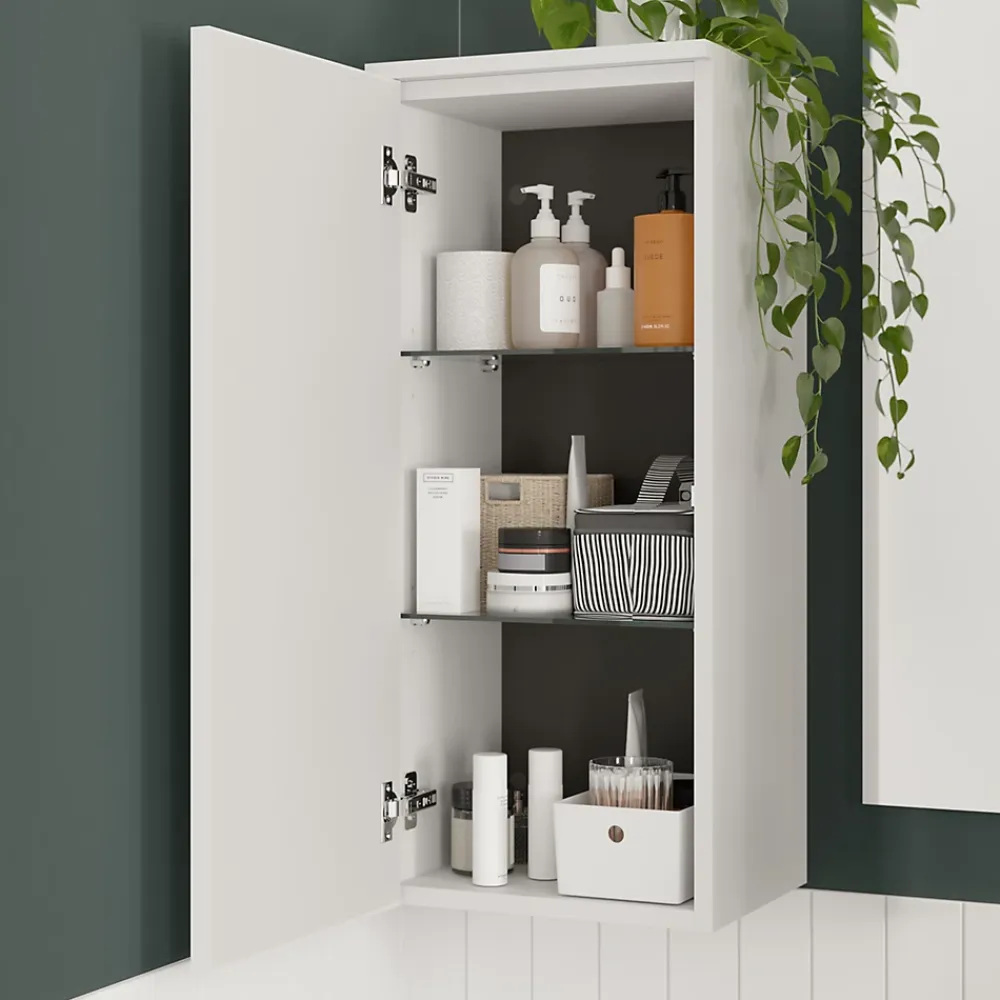 Colonne De Salle De Bains|GoodHome Colonne de salle de bains l.35 x H.80 x P.30 cm blanc mat Kentia
