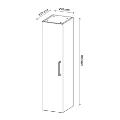 Colonne de salle de bains suspendue blanc l.27,5 x H.112 x P.32 cm, Opah