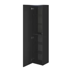 Colonne De Salle De Bains|GoodHome Colonne de salle de bains l.35 x H.150 x P.30 cm noir mat Kentia