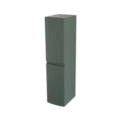 Colonne de salle de bains vert mat strié l.30 x H.130 x P.40 cm, Vague