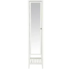 GoodHome Colonne de salle de bains à poser avec miroir blanc mat l.40,2 x H.185 x P.36,1 cm, Perma