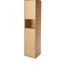 Colonne De Salle De Bains|Meuble De Salle De Bains Faible Profondeur|GoodHome Colonne de salle de bains Avela placage chêne L.40 x H.170 cm x P.36