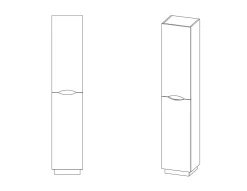 Ondee Colonne de salle de bains simple à poser H.180 x P. 30 x l.35 cm, anthracite, Palermo