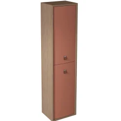 Decotec Colonne de salle de bains suspendue terracotta mat l.39 x H.160 x P.31 cm, 2 portes ouverture à droite, Havana