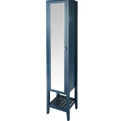 Colonne De Salle De Bains|GoodHome Colonne de salle de bains à poser avec miroir bleu mat l.40,2 x H.185 x P.36,1 cm, Perma