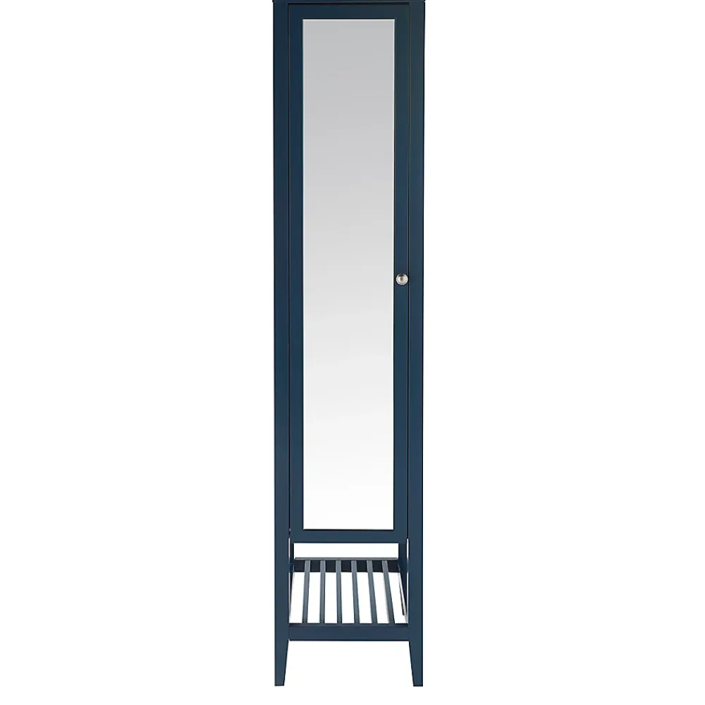 Colonne De Salle De Bains|GoodHome Colonne de salle de bains à poser avec miroir bleu mat l.40,2 x H.185 x P.36,1 cm, Perma