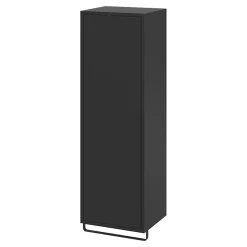 Colonne De Salle De Bains|Meuble De Salle De Bains Faible Profondeur|GoodHome Colonne de salle de bains suspendue avec porte-serviettes noir mat l.36 x H.115 x P.30 cm, Maza