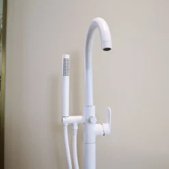 Essebagno Colonne de sol mécanique blanc mat pour baignoire ilot Charme II
