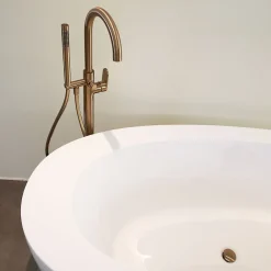 Robinet De Baignoire|Essebagno Colonne de sol mécanique cuivre brossé pour baignoire ilot Charme II
