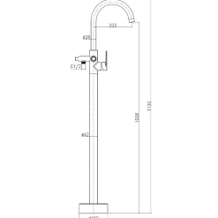 Robinet De Baignoire|Essebagno Colonne de sol mécanique chromée pour baignoire ilot Charme