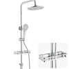 Robinet De Baignoire|Auralum Max Colonne Douche avec Étagère Sans Robinet en Inox Chromée- Ensemble Mural Réglable Avec Pommeau Effet Pluie Rond 25 CM