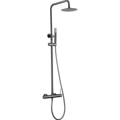 Colonne De Douche Encastrable|Imex Products Colonne douche noire gun metal en acier et laiton avec mitigeur monocommande et douchette extensible