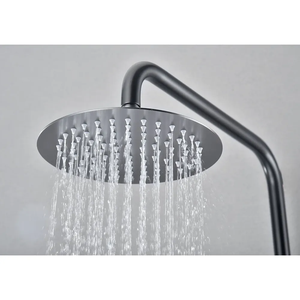 Colonne De Douche Encastrable|Imex Products Colonne douche noire gun metal en acier et laiton avec mitigeur monocommande et douchette extensible
