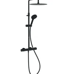 Jacob Delafon Colonne douche thermostatique Metro 3 jets, économie d'eau, noir mat