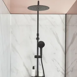 Jacob Delafon Colonne douche thermostatique Metro 3 jets, économie d'eau, noir mat