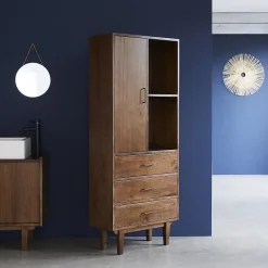 Bois Dessus Bois Dessous Colonne en mindi massif finition noyer