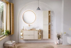 Furnidea Colonne murale ouverte pour salle de bains DALIA chêne cremona 20 x 80 cm