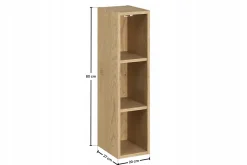 Furnidea Colonne murale ouverte pour salle de bains DALIA chêne cremona 20 x 80 cm