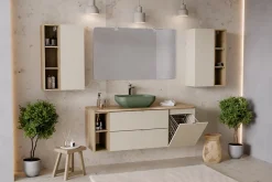 Furnidea Colonne murale ouverte pour salle de bains DALIA chêne cremona 20 x 80 cm