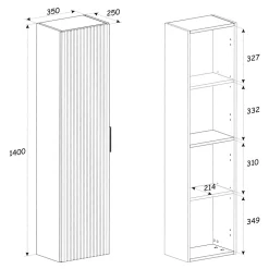 Petits-Meubles Colonne murale salle de bain 1 porte Adriel Bois