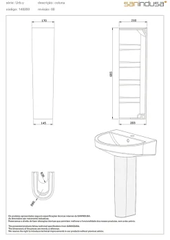 Sanindusa Colonne pour lavabo UrbY blanche compatible avec lavabo UrbY