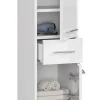Armoire De Salle De Bains|3xE Living Colonne salle de bain, 2 armoires, 140 x 30 x 30 cm, blanc / blanc brillant