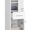 Armoire De Salle De Bains|3xE Living Colonne salle de bain, 2 armoires, 140 x 30 x 30 cm, blanc mat