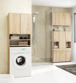 3xE Living Colonne salle de bain, 2 armoires, 1 tiroir, 140 x 30 x 30 cm, chêne sonoma