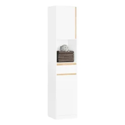 Colonne De Salle De Bains|Sobuy Colonne Salle de Bain 2 Portes, Tiroir, Compartiment et étagères Réglables, BZR80-W,
