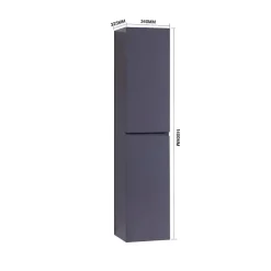 Colonne De Salle De Bains|Top Bath COLONNE salle de bain Armoire de rangement APOLLO LAQUE GRIS GRIS KIT