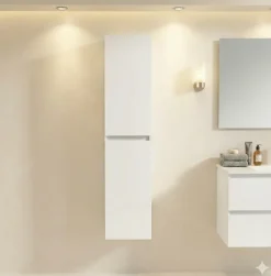 Colonne De Salle De Bains|Top Bath COLONNE salle de bain Armoire de rangement APOLLO LAQUE GRIS BLANC KIT