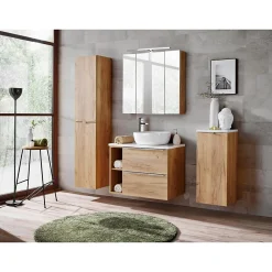 Colonne De Salle De Bains|Meublorama Colonne salle de bain NALYA 170 cm Chene clair Rangement vertical suspendu design