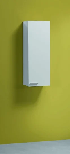 Pegane Colonne salle de bain Suspendue avec 1 Porte coloris blanc brillant - 85 x 30 x 25 cm