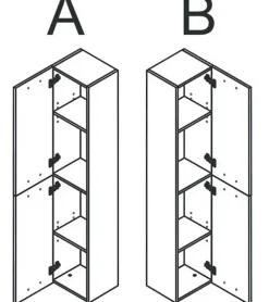 Pegane Colonne salle de bain Suspendue avec 2 Portes coloris Alaska chêne à nœuds - Hauteur 150 x Longueur 30 x Profondeur 25 cm
