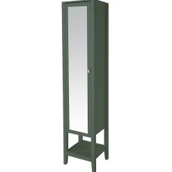 GoodHome Colonne salle de bains à poser avec miroir vert mat l.40 x H.185 x P.36 cm, Perma