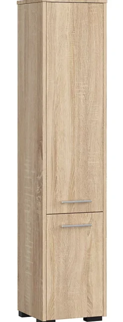 Colonne De Salle De Bains|Akord Furniture Factory Colonne salle de bains AKORD FIN Chêne Sonoma 30 cm 2 portes façade Chêne Sonoma 5 étagères 30x30x140 cm