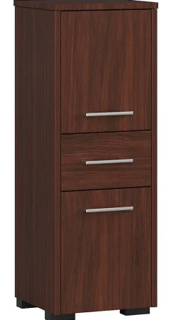 Meuble De Salle De Bains Faible Profondeur|Akord Furniture Factory Colonne salle de bains AKORD FIN Wengé 30 cm 2 portes 1 tiroir façade Wengé 3 étagères 30x30x85 cm