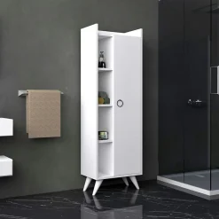 Armoire De Salle De Bains|Pier Import Colonne salle de bains blanche, rangements mixtes MARFA