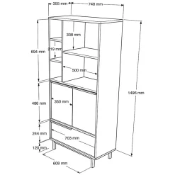 Pier Import Colonne salle de bains blanche 3 portes 5 niches JENA