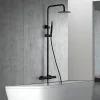 Colonne De Douche Encastrable|Imex Products Colonne vasquedouche noire acier et laiton avec douchette anticalcaire et mitigeur thermostatique
