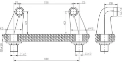 Essebagno Colonnette mâle mâle H.7 cm, doré brossé, vendue par 2