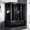 Baignoire Balnéo|Archipel Combi Balneo douche Hammam CBH BLACK 179x97 - DROITE