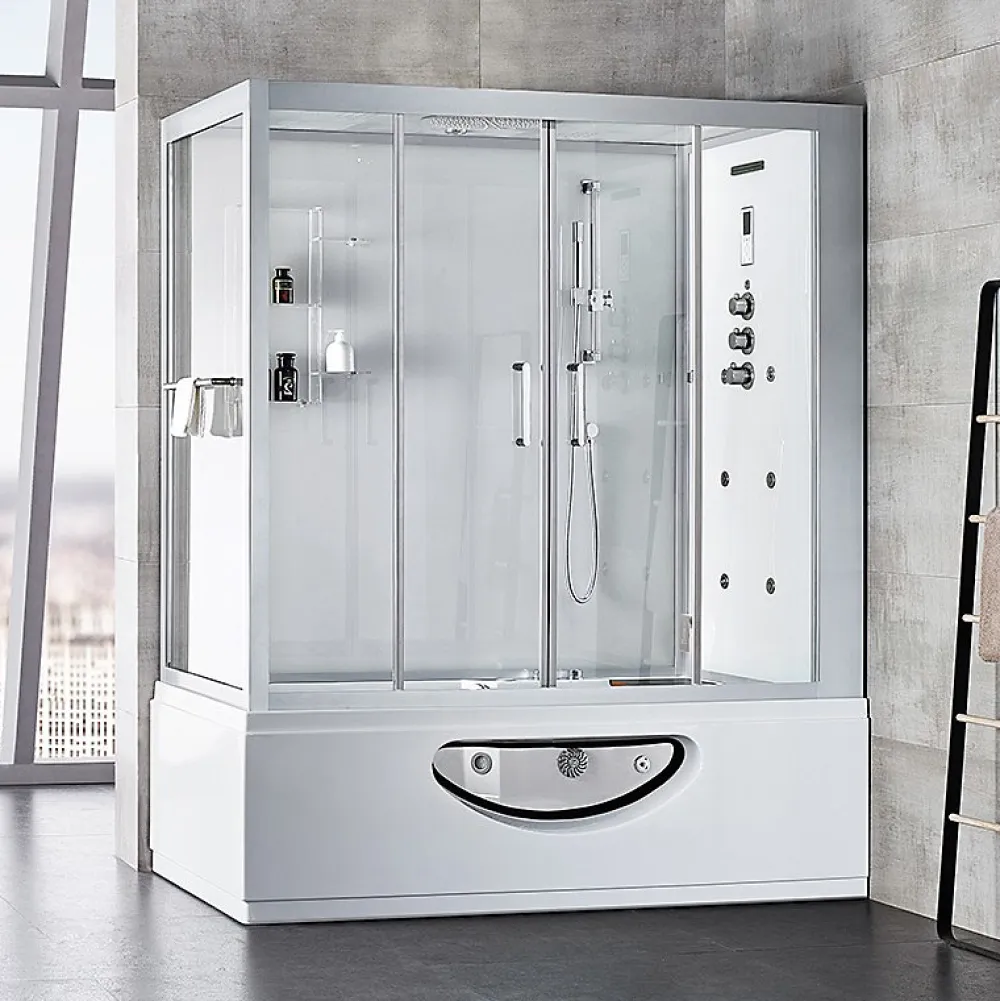 Baignoire Balnéo|Archipel Combi Balneo douche Hammam CBH PUR WHITE 179x97 - DROITE