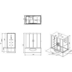 Baignoire Balnéo|Archipel Combi Balneo douche Hammam CBH PUR WHITE 179x97 - DROITE