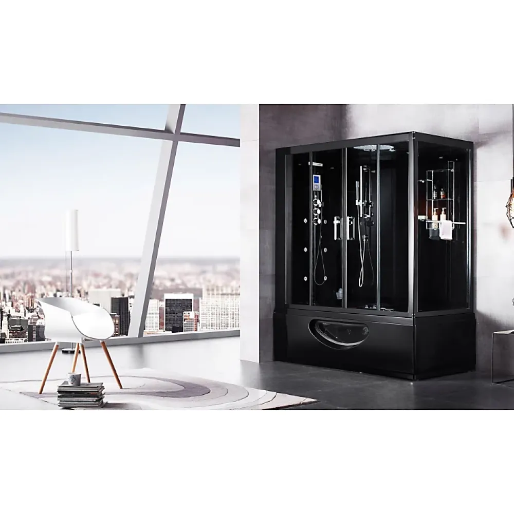 Archipel Combi Balneo douche Hammam CBH BLACK 179x97 - GAUCHE