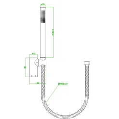 Essebagno Combiné support de douche or brossé 3 pièces Luisa