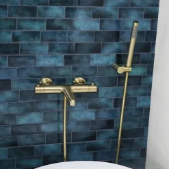 Essebagno Combiné support de douche or brossé 3 pièces Luisa