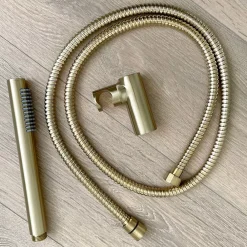 Essebagno Combiné support de douche or brossé 3 pièces Luisa