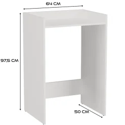 Topeshop COMO - Meuble de rangement pour machine à laver - Meuble SDB - 64x50x97.5 cm - Buanderie
