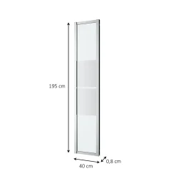 GoodHome Complément d'ouverture l.40 x H.195 cm, bandes miroir, profilés alu chrome, Ledava